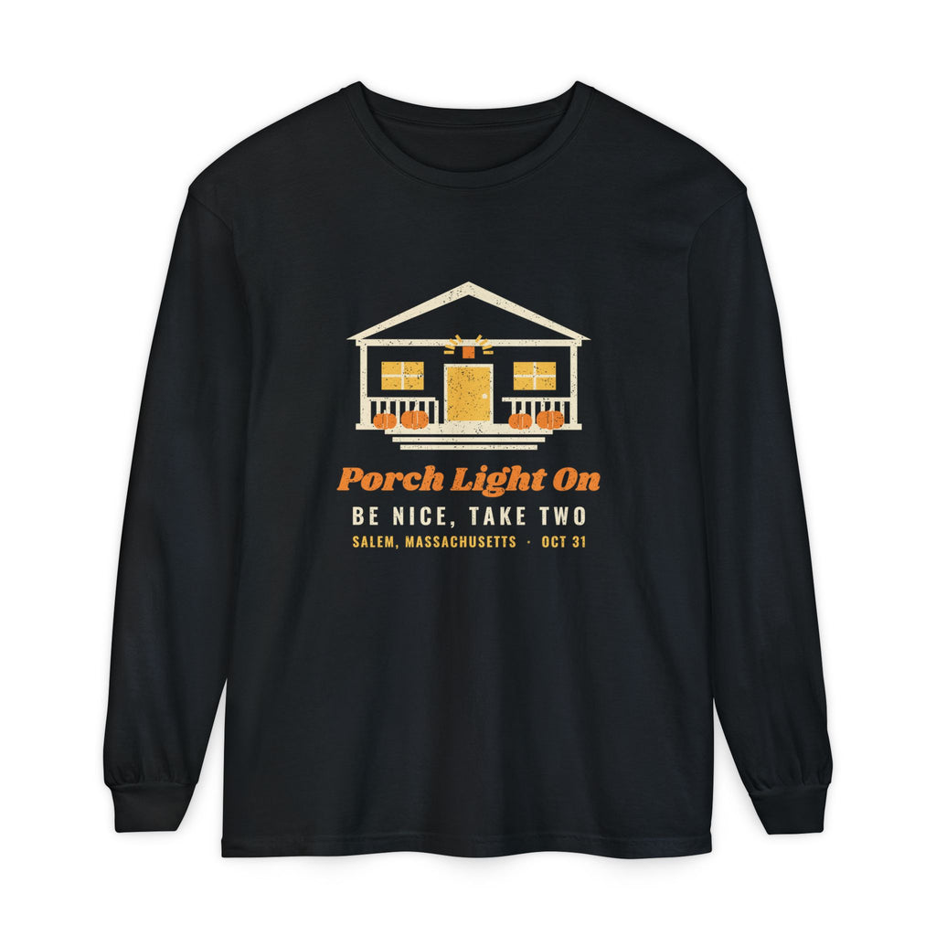Porch Light On Salem Massachusetts Trick or Treat Long Sleeve Tee