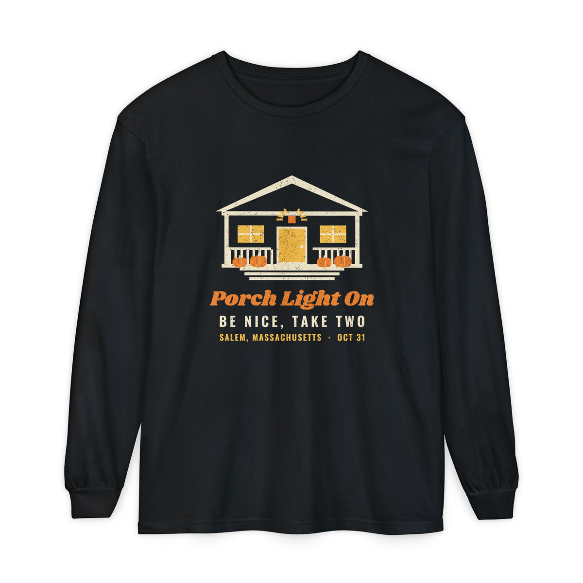 Porch Light On Salem Massachusetts Trick or Treat Long Sleeve Tee