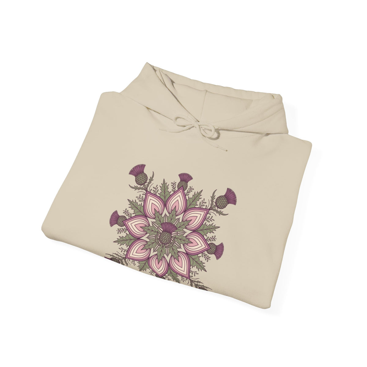 Scottish Thistle Mandala Botanical Hoodie