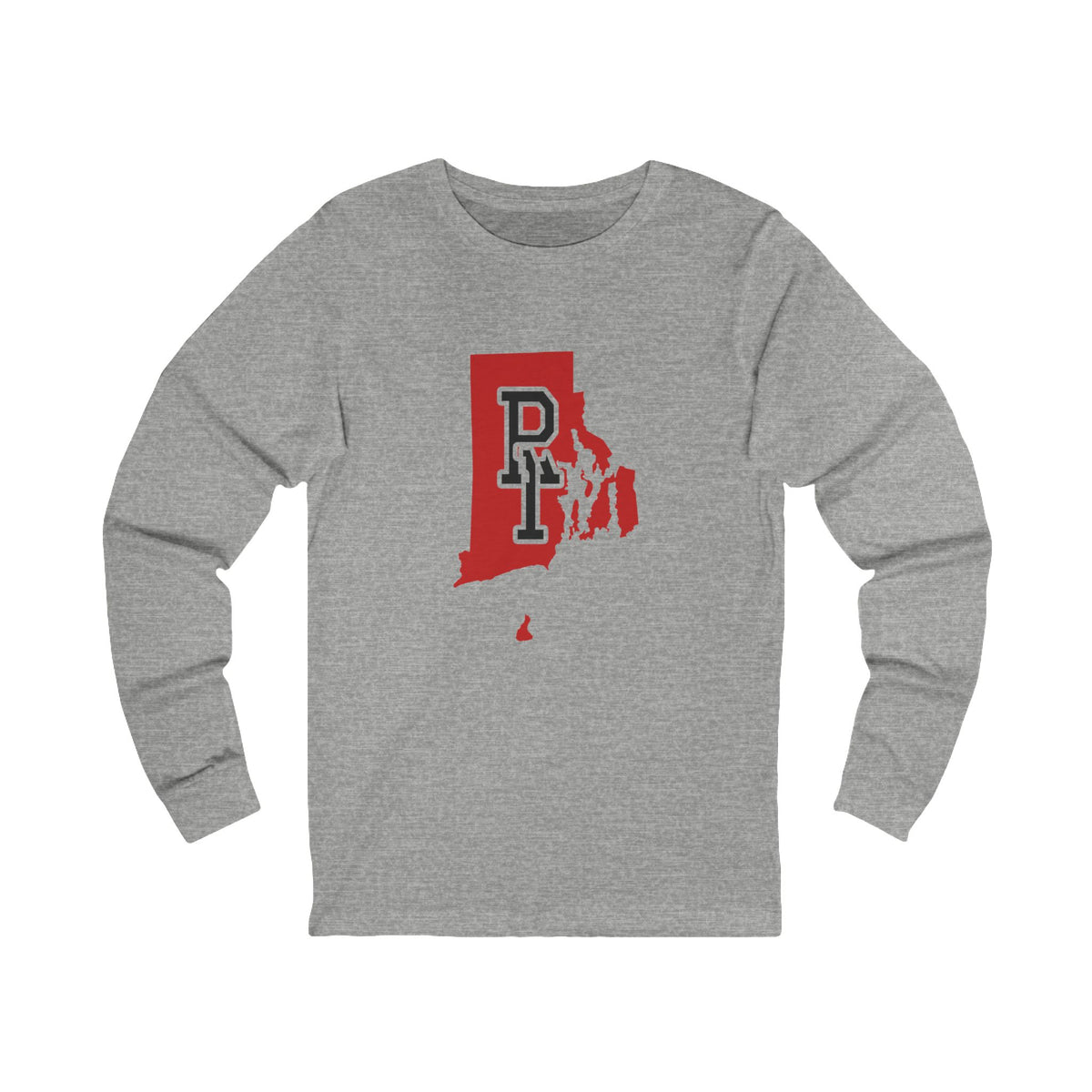 Rhode Island Varsity Monogram Map Long Sleeve Tee