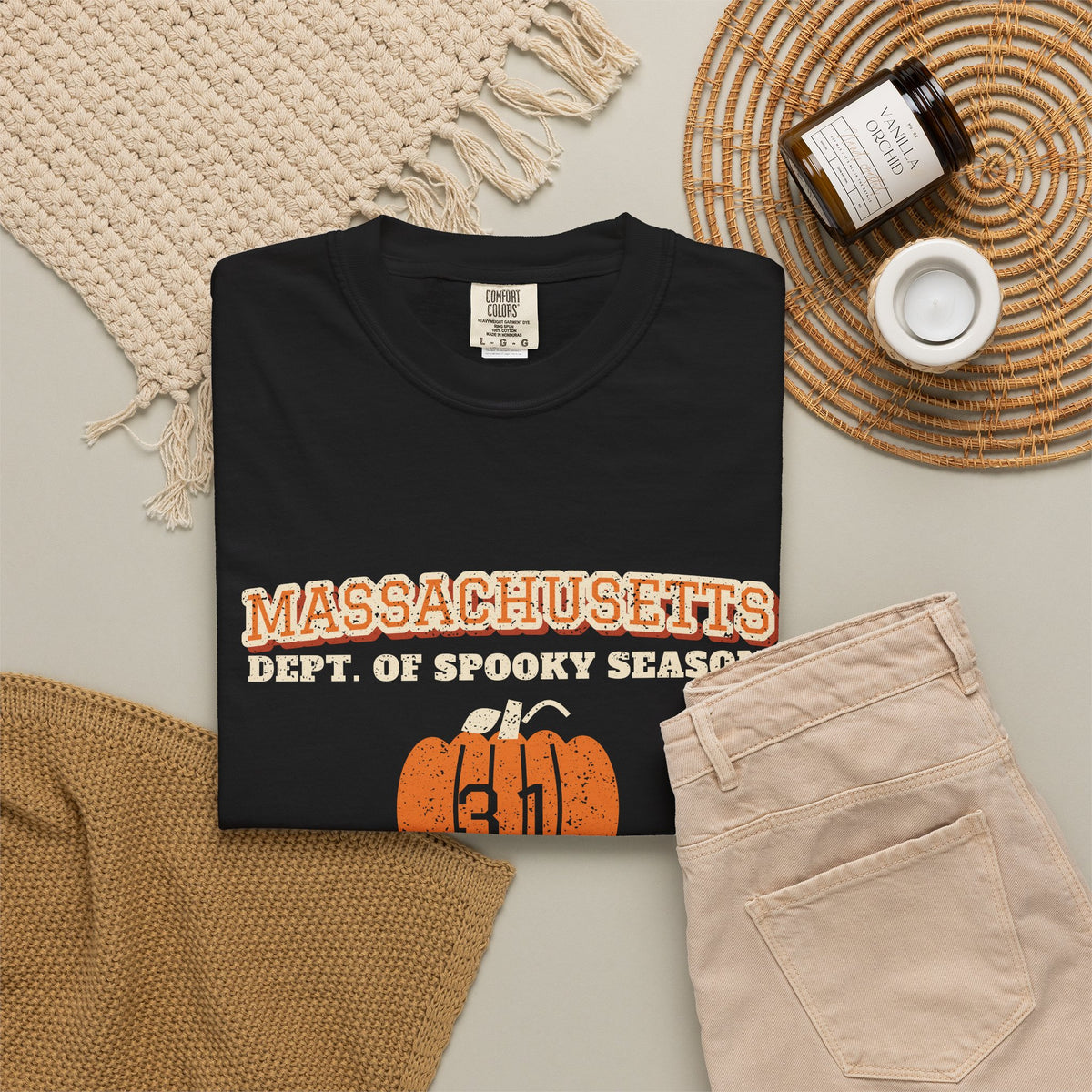 Massachusetts Dept. of Spooky Season Varsity T-Shirt