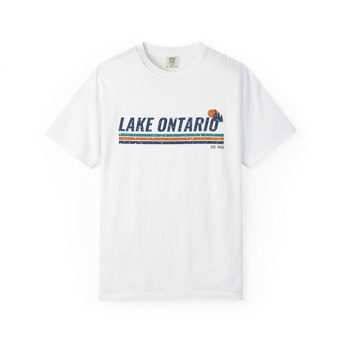 Lake Ontario Est 1656 Retro Stripe T-Shirt
