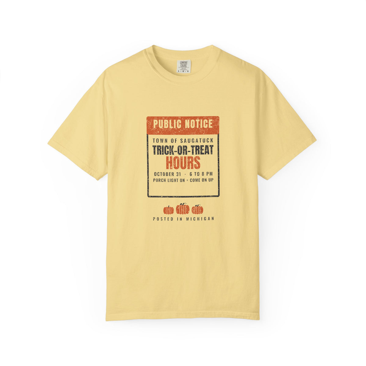 Saugatuck Michigan Trick-or-Treat Hours Notice T-Shirt