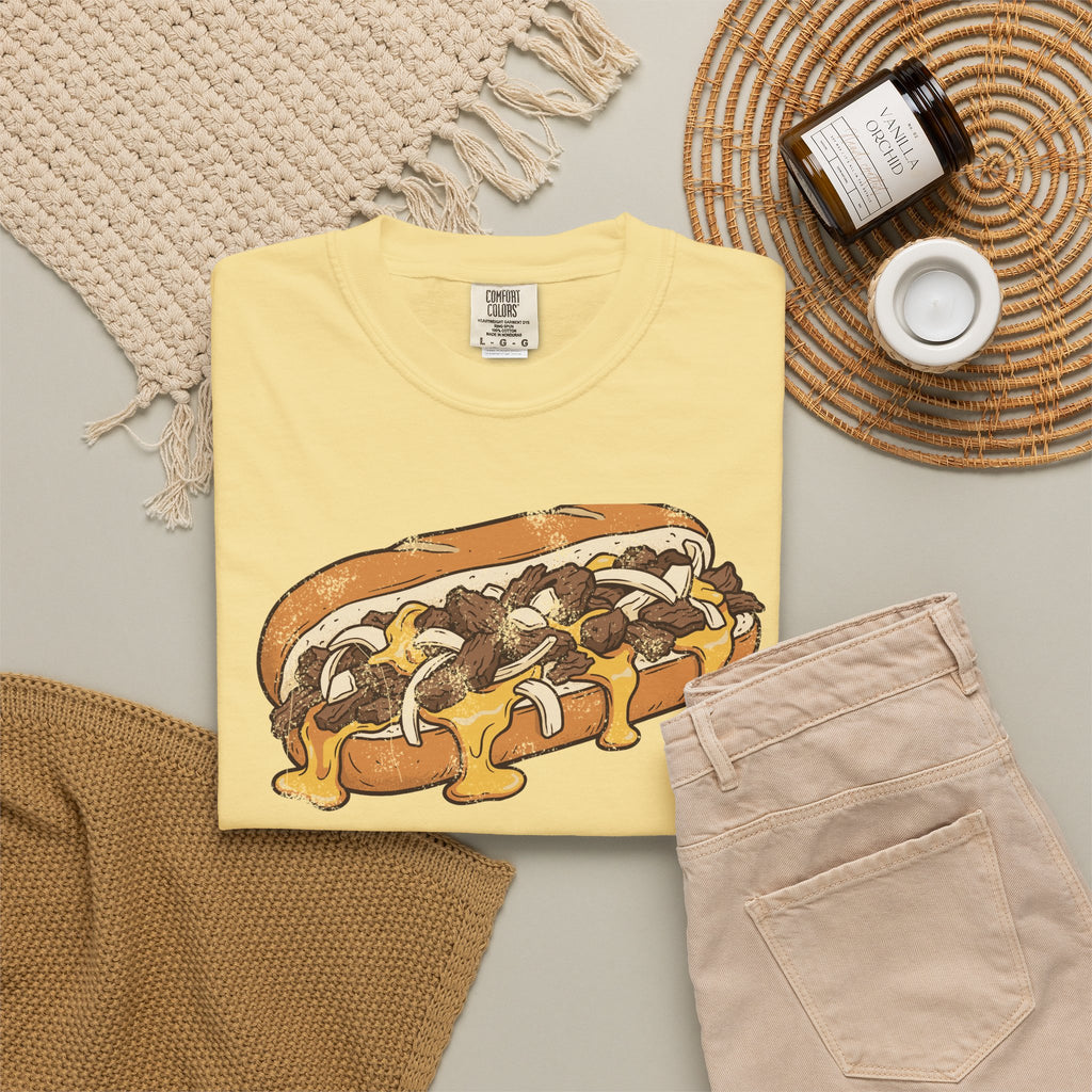 Philly Cheesesteak Retro Food Illustration T-Shirt