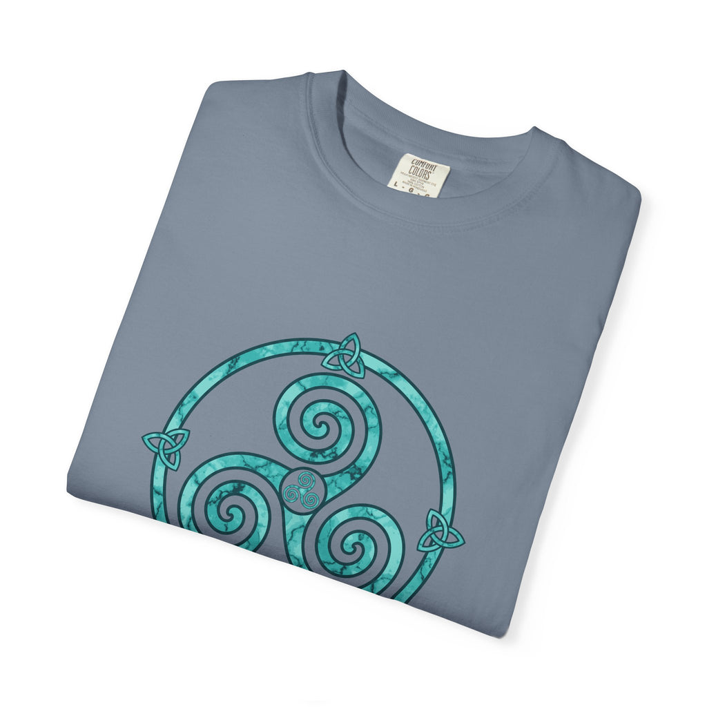 Celtic Triskele Spiral Trinity Knot Turquoise T-Shirt