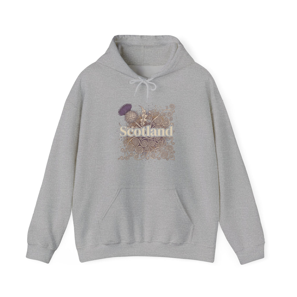 Scotland Thistle Celtic Scroll Paint Splatter Hoodie