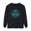 Celtic Triskele Spiral Trinity Knot Turquoise Long Sleeve Tee