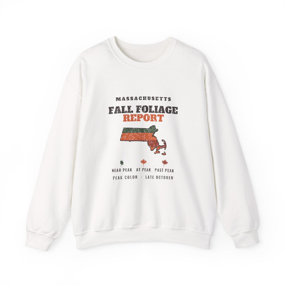 Massachusetts Fall Foliage Report Map Crewneck Sweatshirt