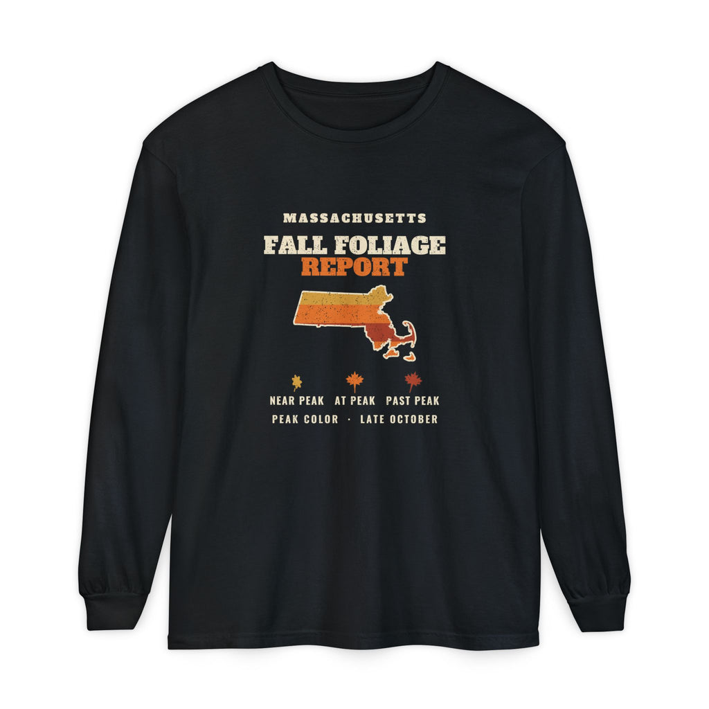 Massachusetts Fall Foliage Report Map Long Sleeve Tee