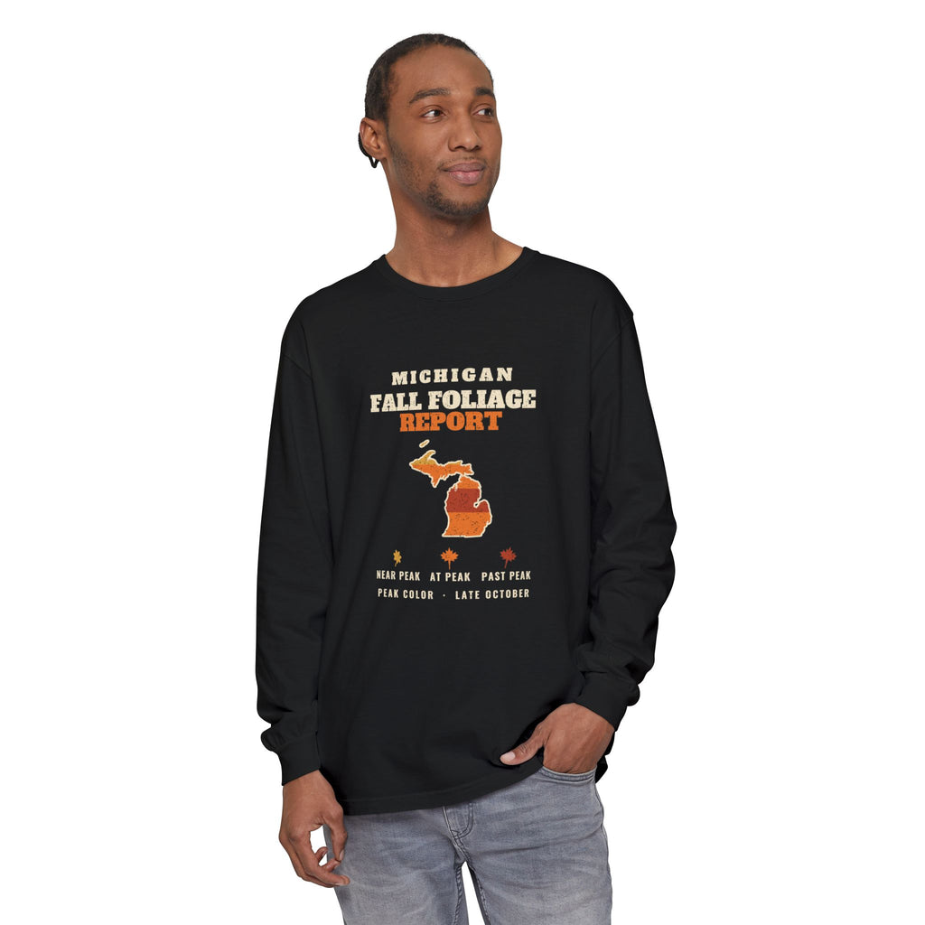 Michigan Fall Foliage Report Map Long Sleeve Tee