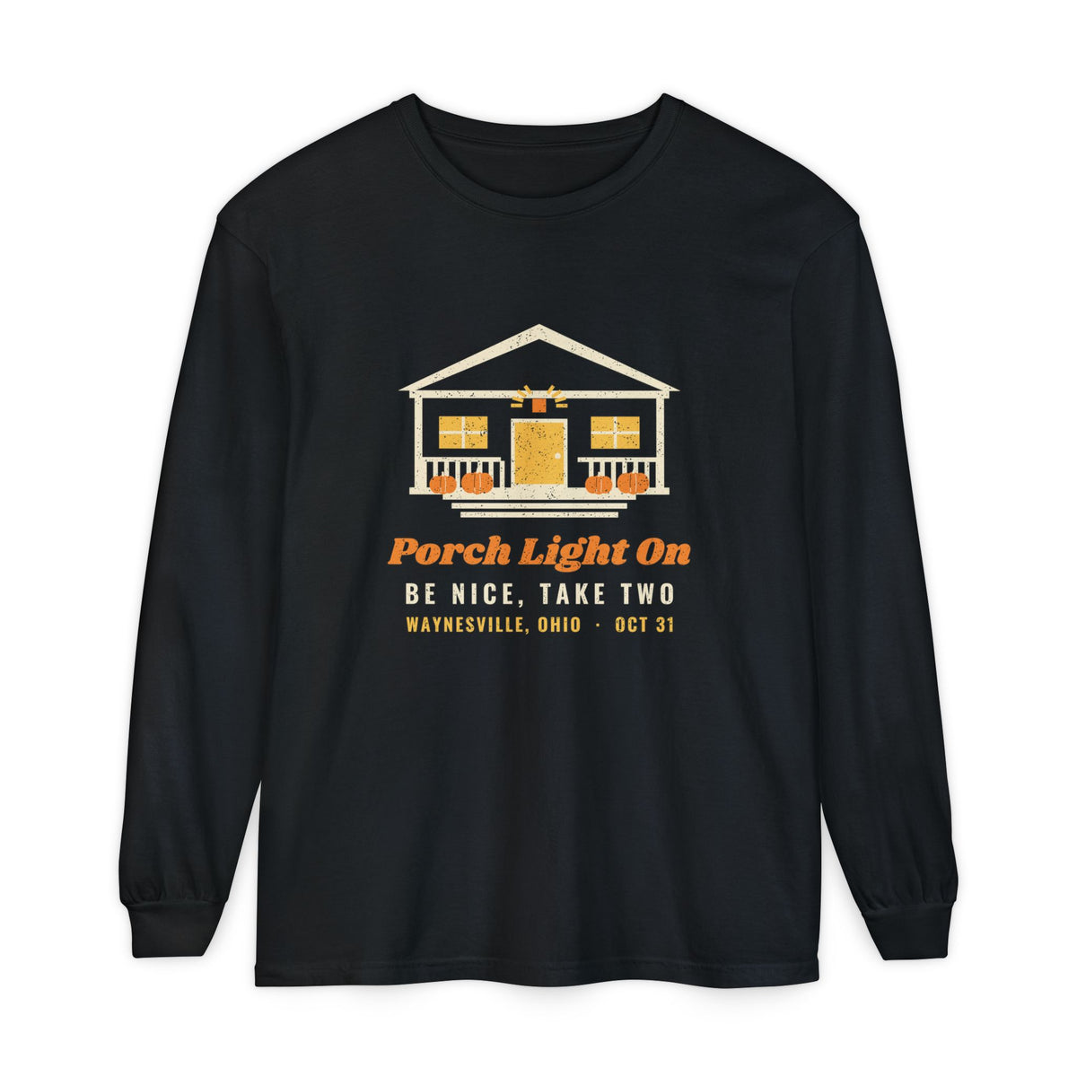 Porch Light On Waynesville Ohio Trick or Treat Long Sleeve Tee