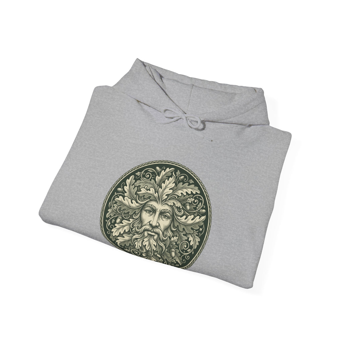 Green Man Oak Leaf and Acorn Medallion Hoodie