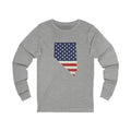 Nevada American Flag Map Long Sleeve Tee