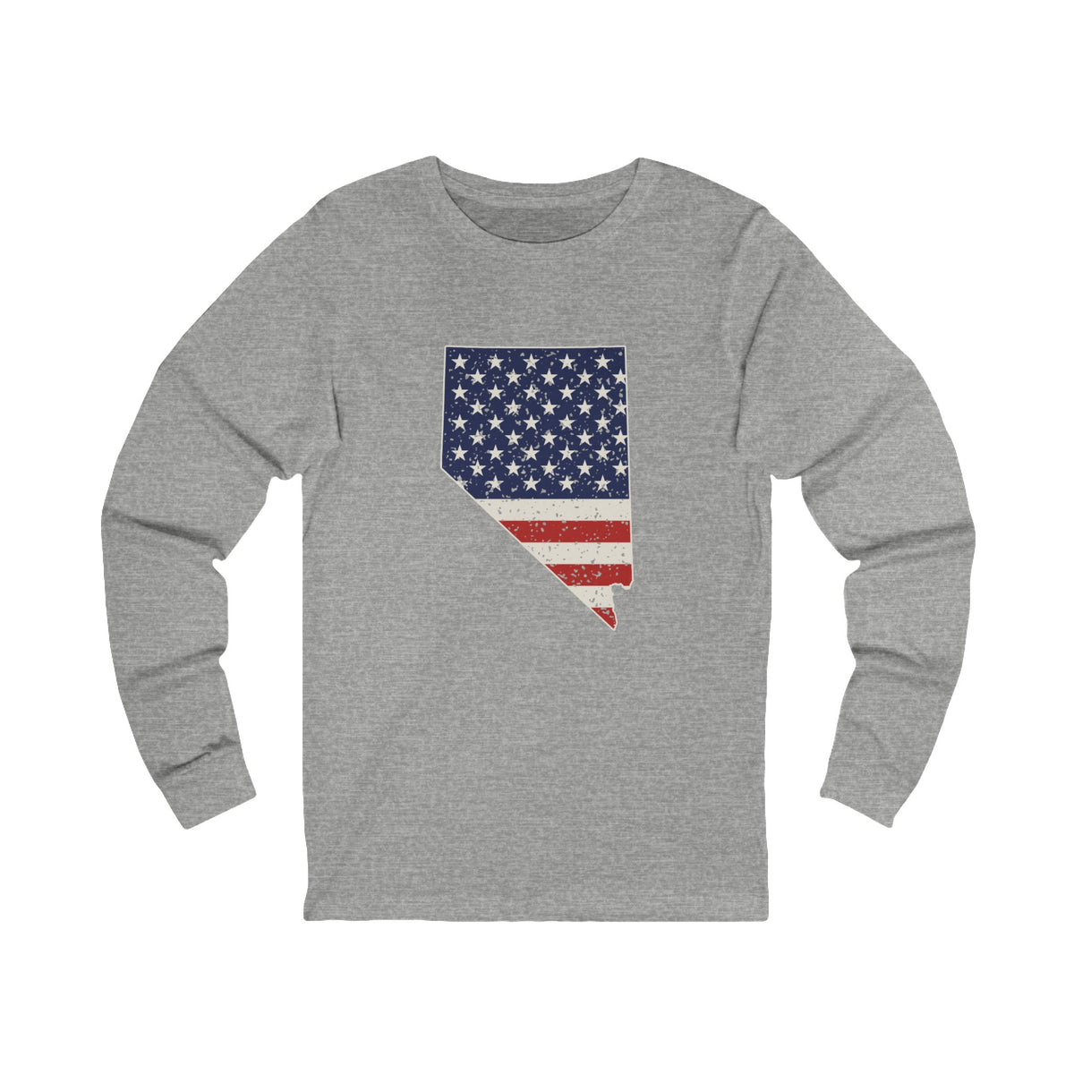Nevada American Flag Map Long Sleeve Tee