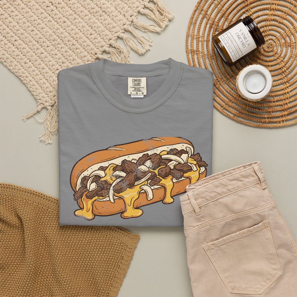 Philly Cheesesteak Retro Food Illustration T-Shirt
