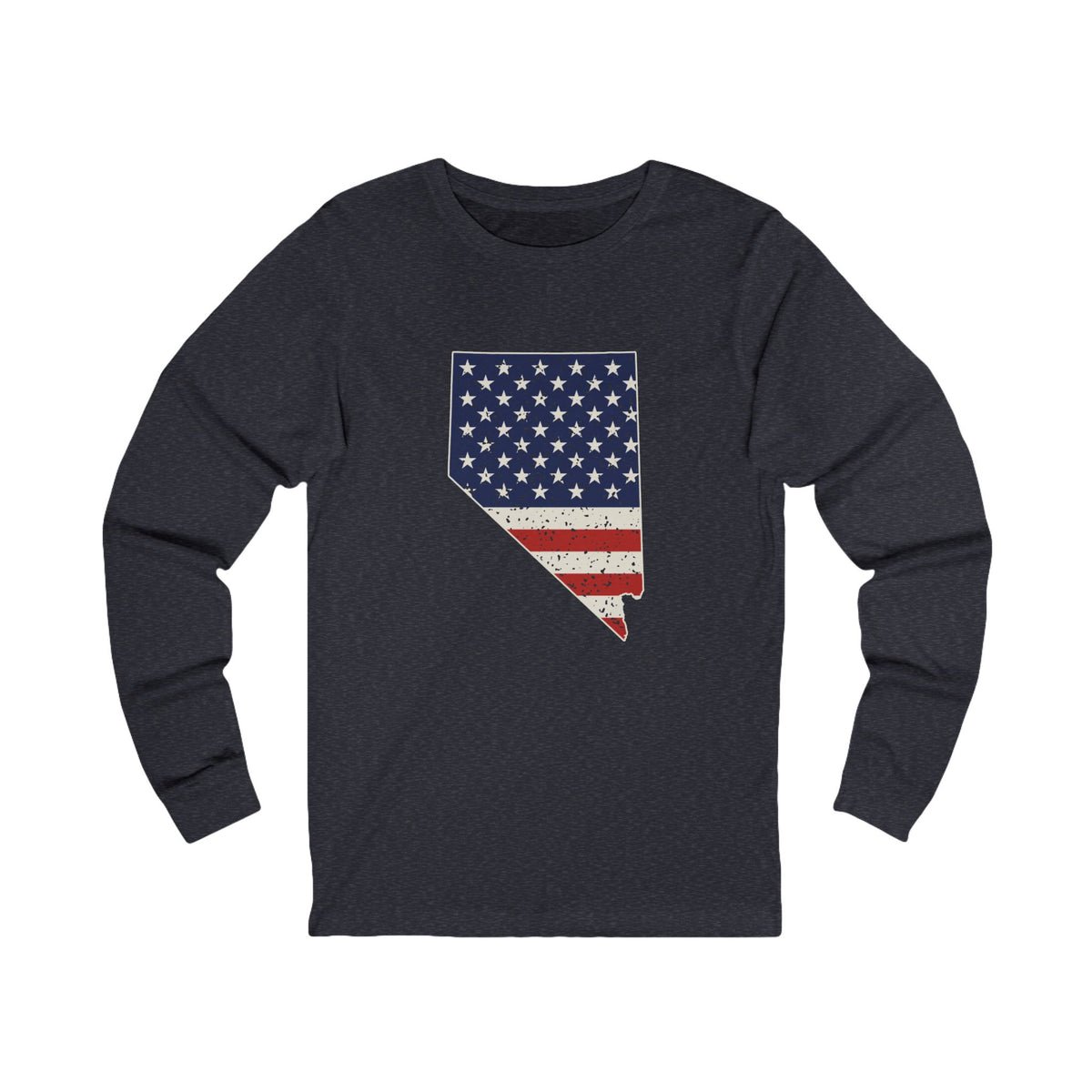 Nevada American Flag Map Long Sleeve Tee