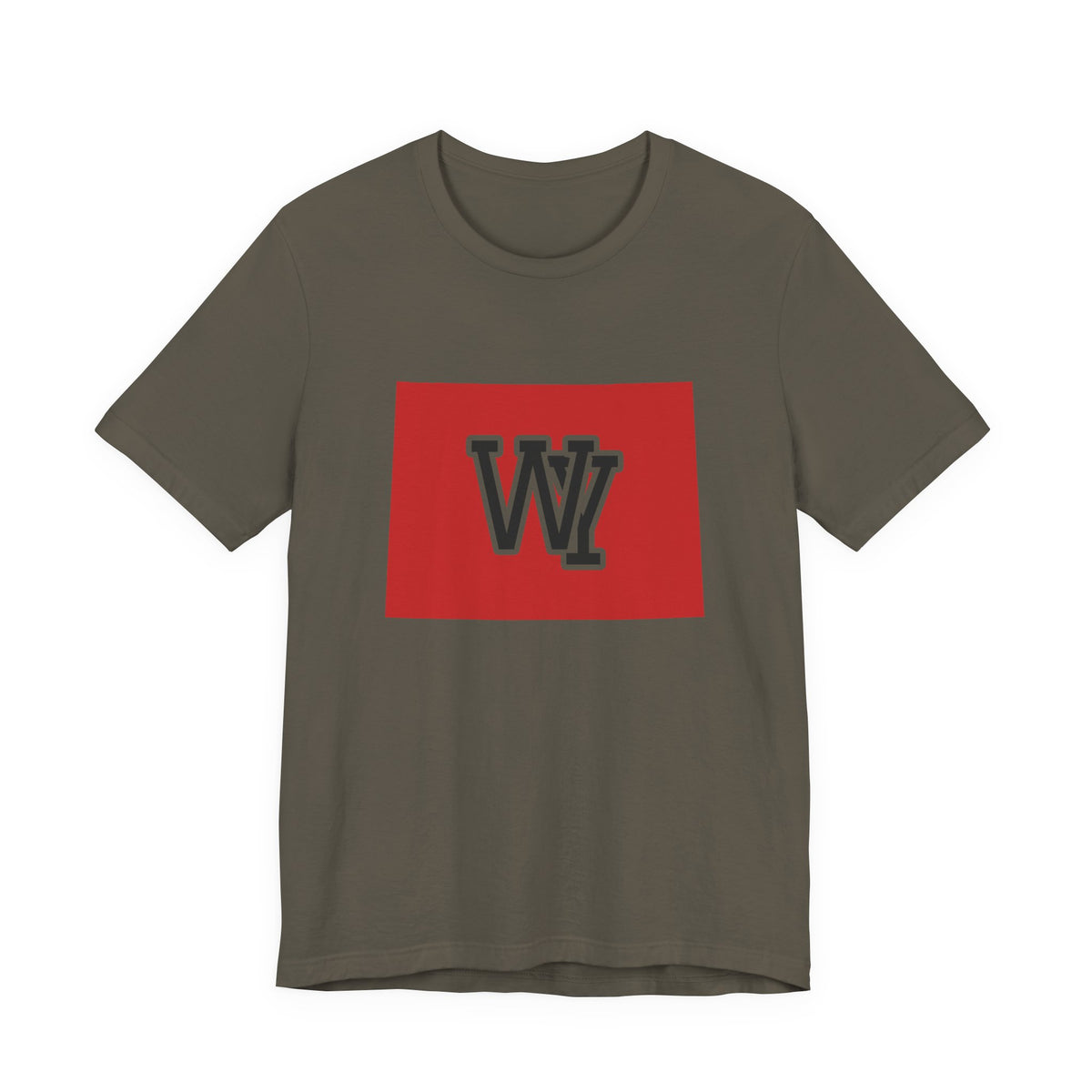 Wyoming Varsity Monogram Map T-Shirt