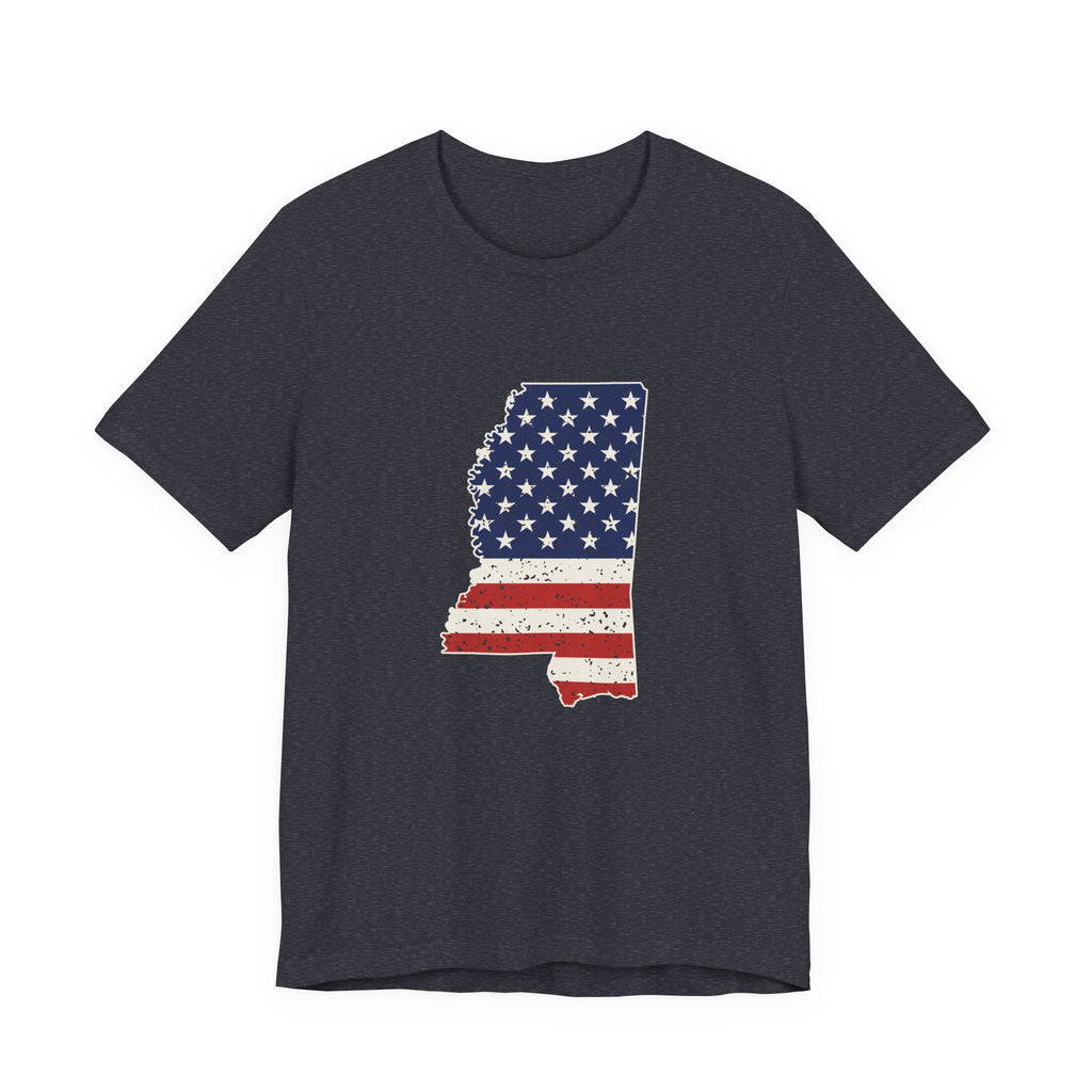 Mississippi American Flag Map T-Shirt