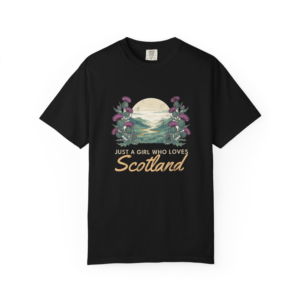 Just a Girl Who Loves Scotland Thistles Highland Glen T-Shirt