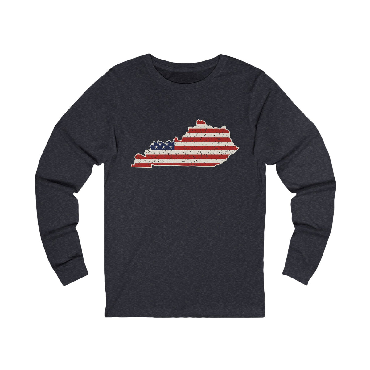 Kentucky American Flag Map Long Sleeve Tee