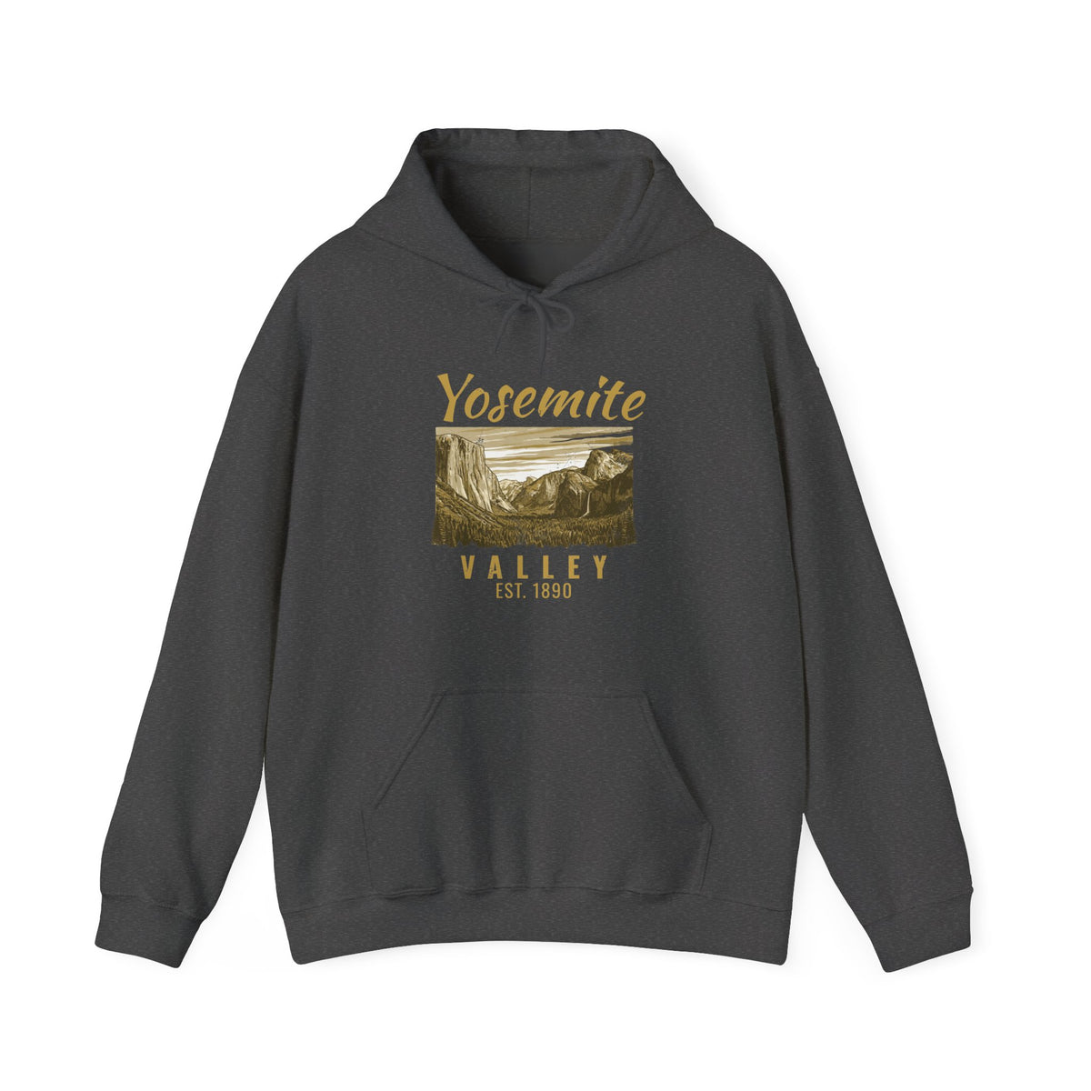 Yosemite Valley Est 1890 Granite Cliffs Engraving Hoodie