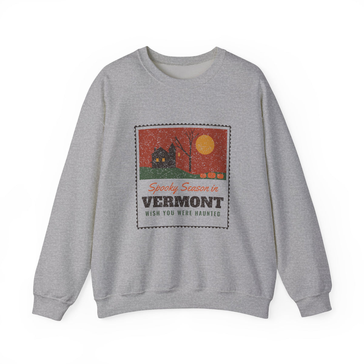 Spooky Season in Vermont Haunted Postcard Crewneck Sweatshirt