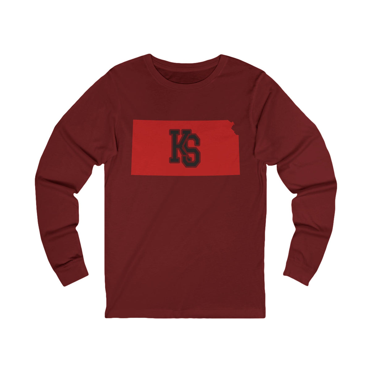 Kansas Varsity Monogram Map Long Sleeve Tee