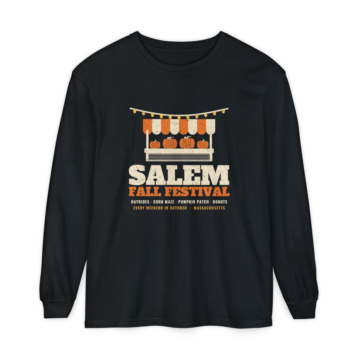Salem Massachusetts Fall Festival Farm Stand Long Sleeve Tee