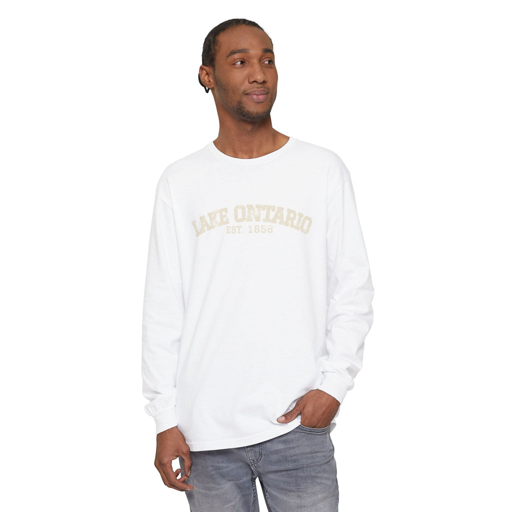 Lake Ontario Est 1656 Retro Varsity Long Sleeve Tee