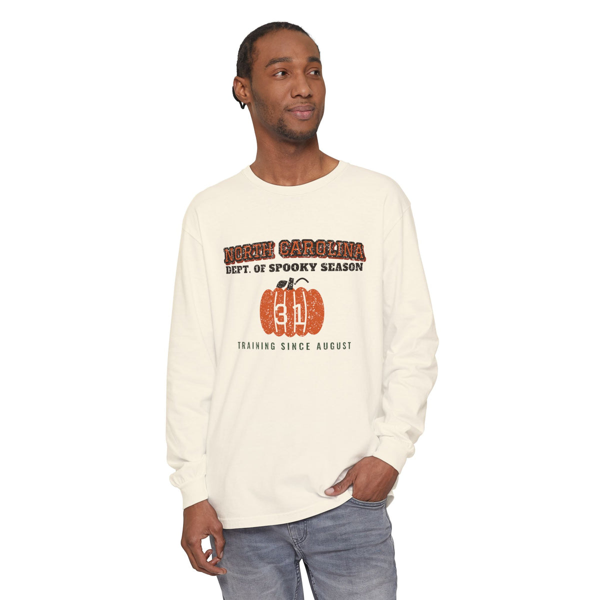 North Carolina Dept. of Spooky Season Varsity Long Sleeve Tee