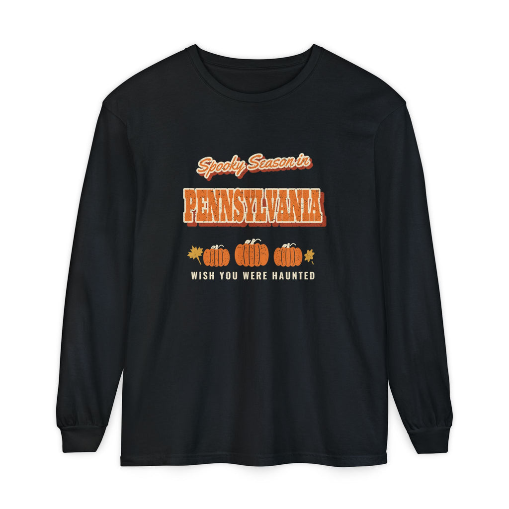 Spooky Season in Pennsylvania Vintage Postcard Long Sleeve Tee