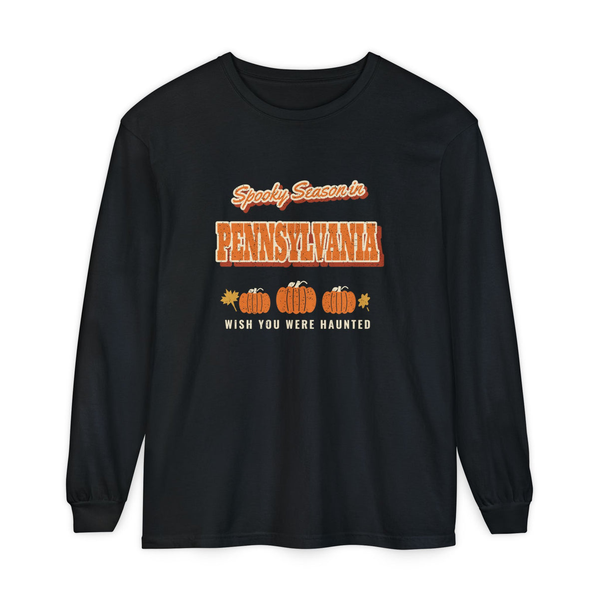Spooky Season in Pennsylvania Vintage Postcard Long Sleeve Tee