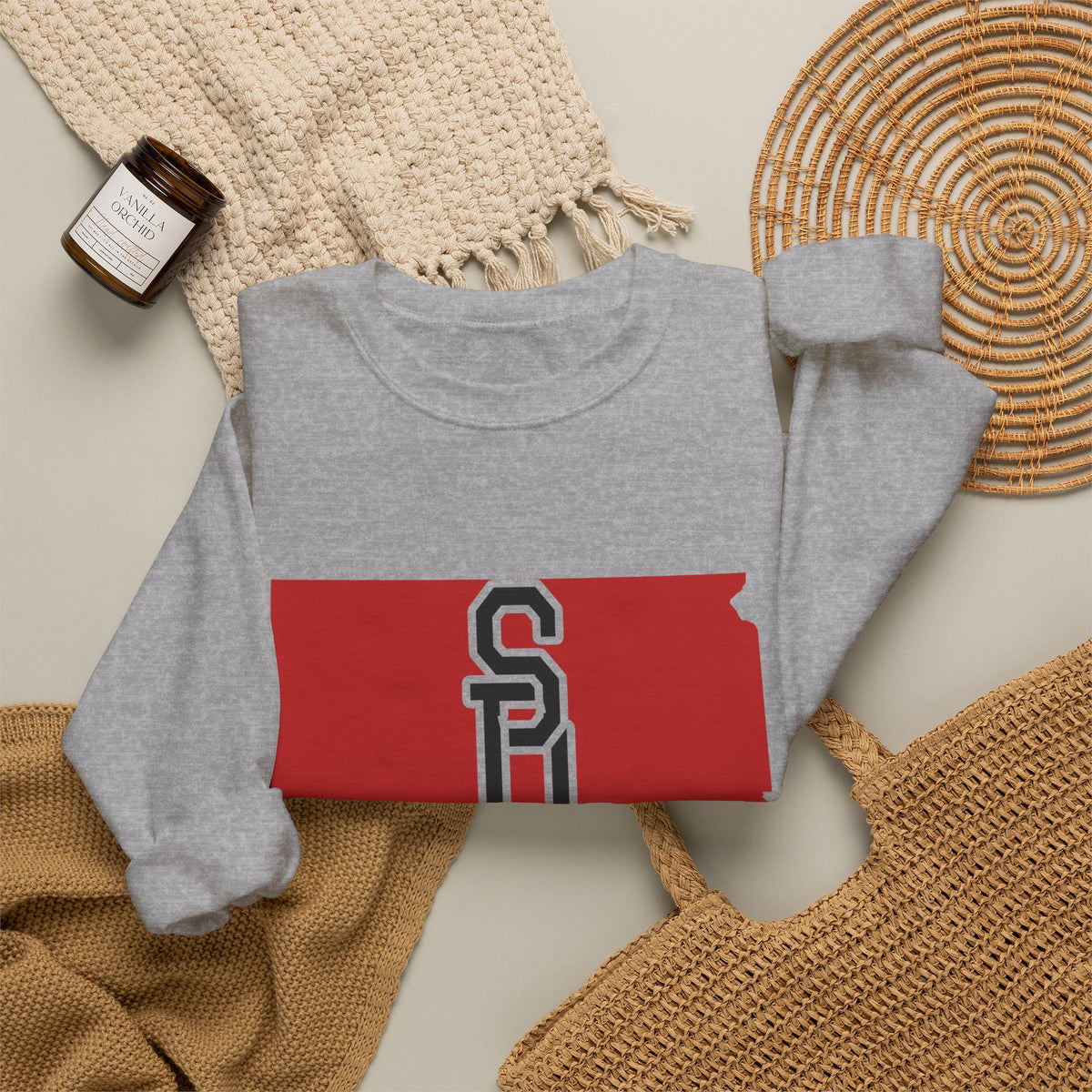 South Dakota Varsity Monogram Map Crewneck Sweatshirt