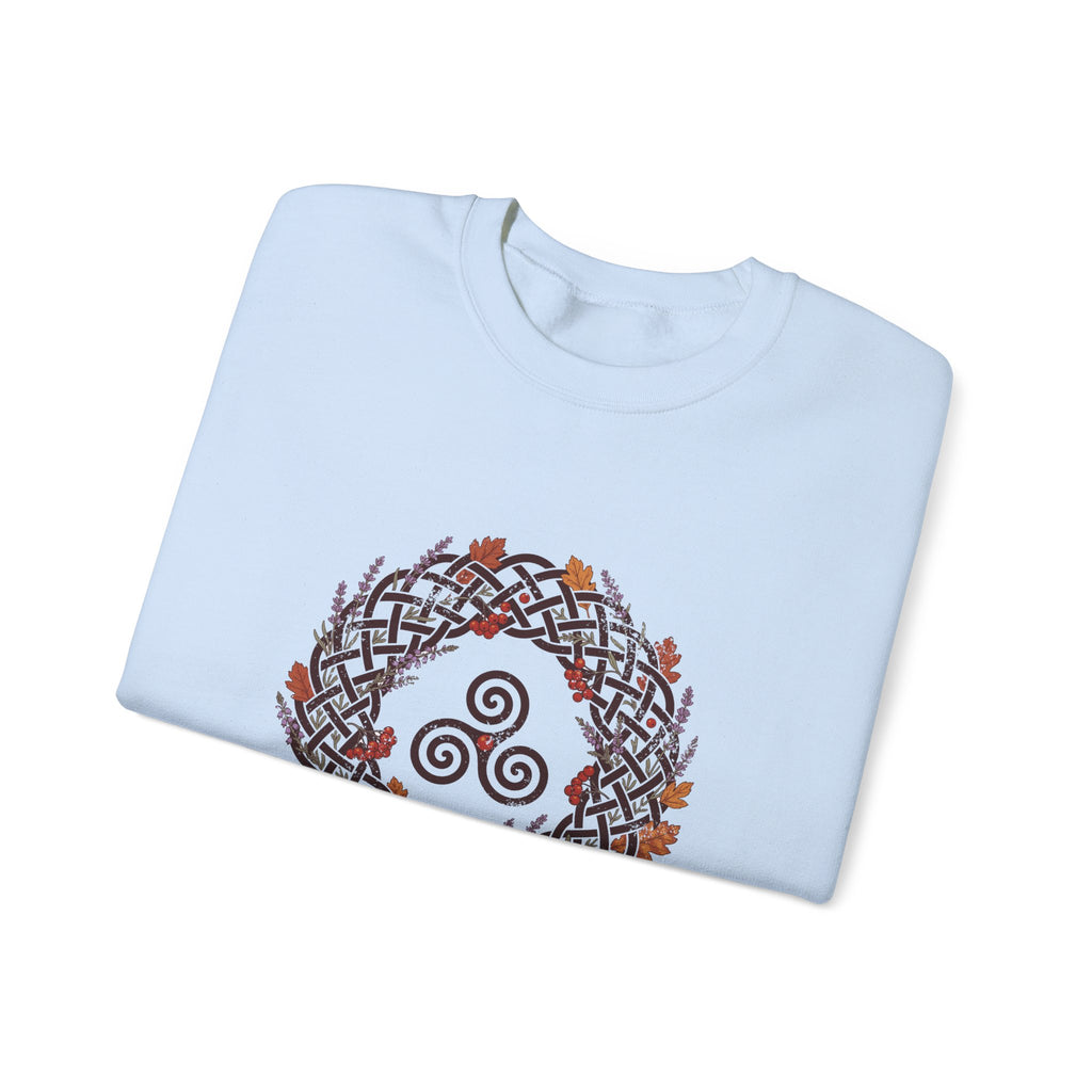 Fómhar Celtic Triskele Autumn Wreath Crewneck Sweatshirt