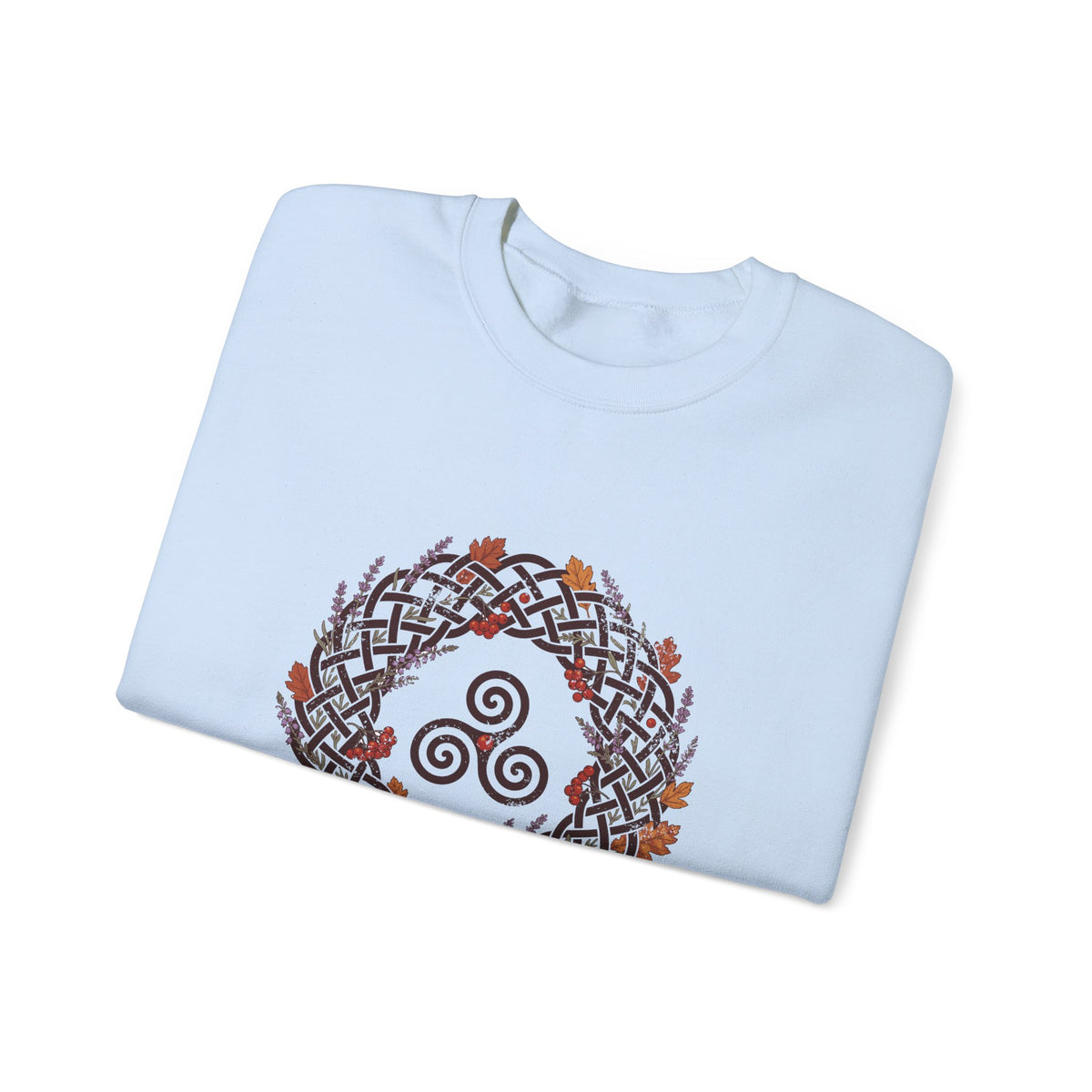 Fómhar Celtic Triskele Autumn Wreath Crewneck Sweatshirt