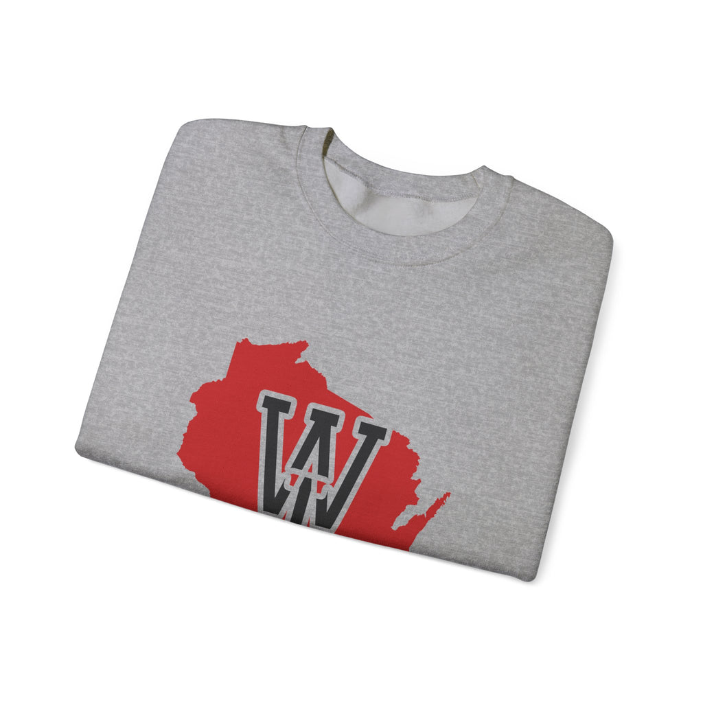 Wisconsin Varsity Monogram Map Crewneck Sweatshirt