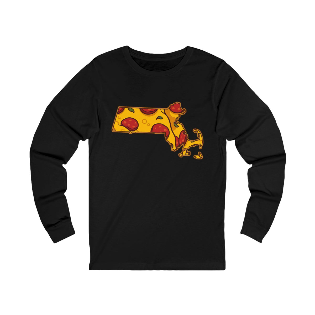 Massachusetts Pizza Map Long Sleeve Tee