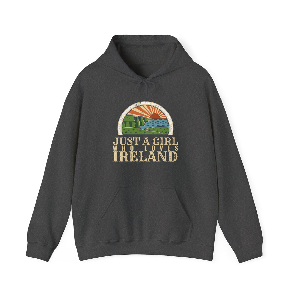 Just a Girl Who Loves Ireland Sea Cliffs Sunburst Hoodie