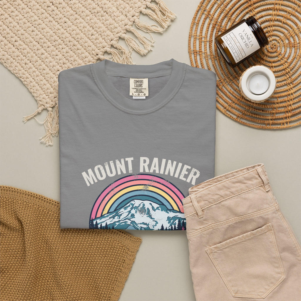 Mount Rainier National Park Wildflower Sunset T-Shirt