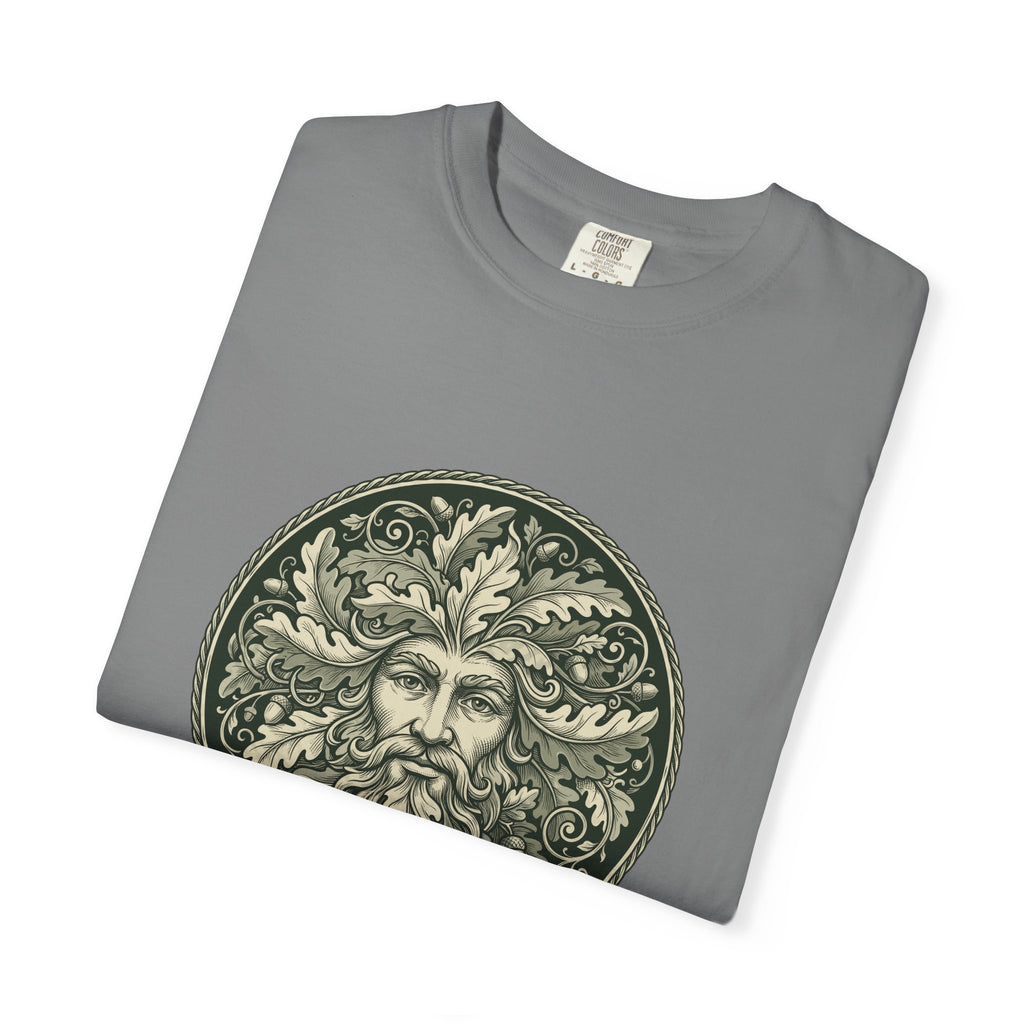 Green Man Oak Leaf and Acorn Medallion T-Shirt