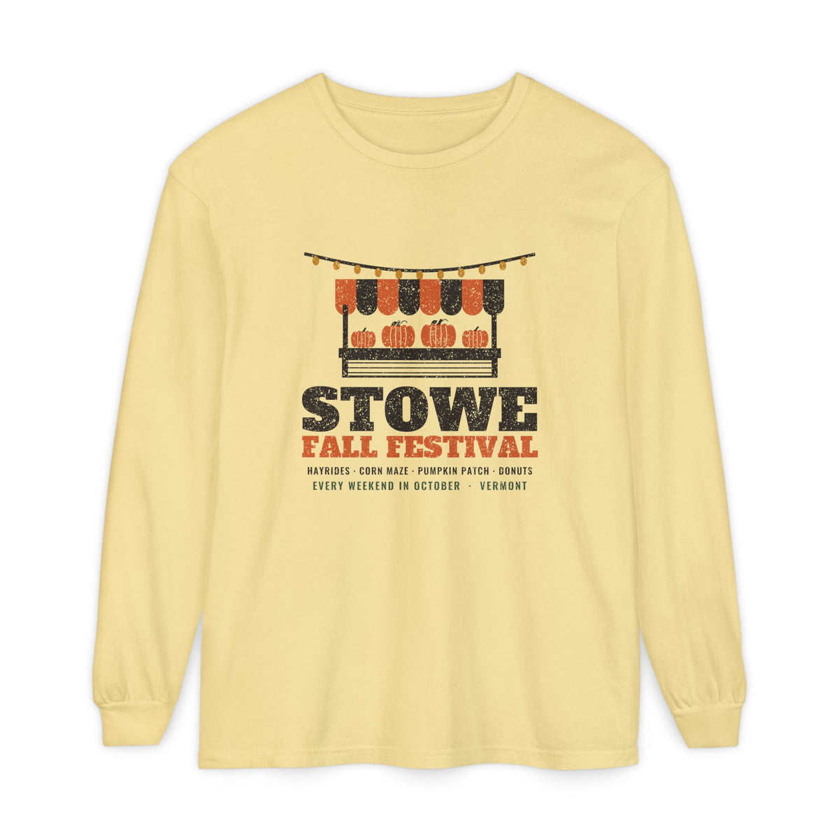 Stowe Vermont Fall Festival Farm Stand Long Sleeve Tee