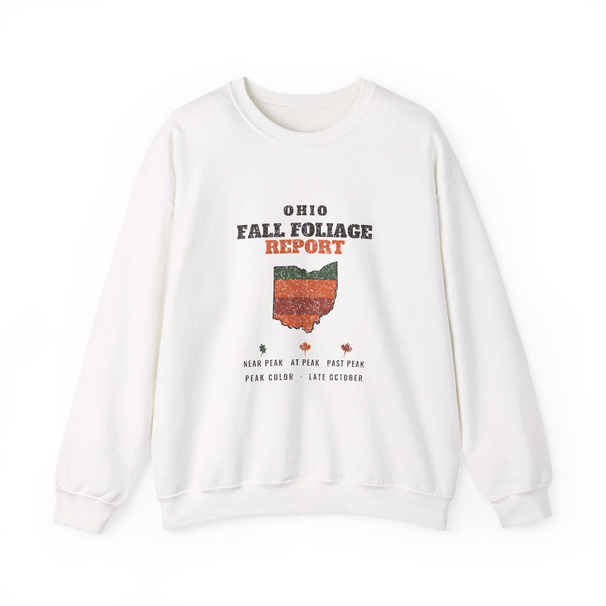 Ohio Fall Foliage Report Map Crewneck Sweatshirt