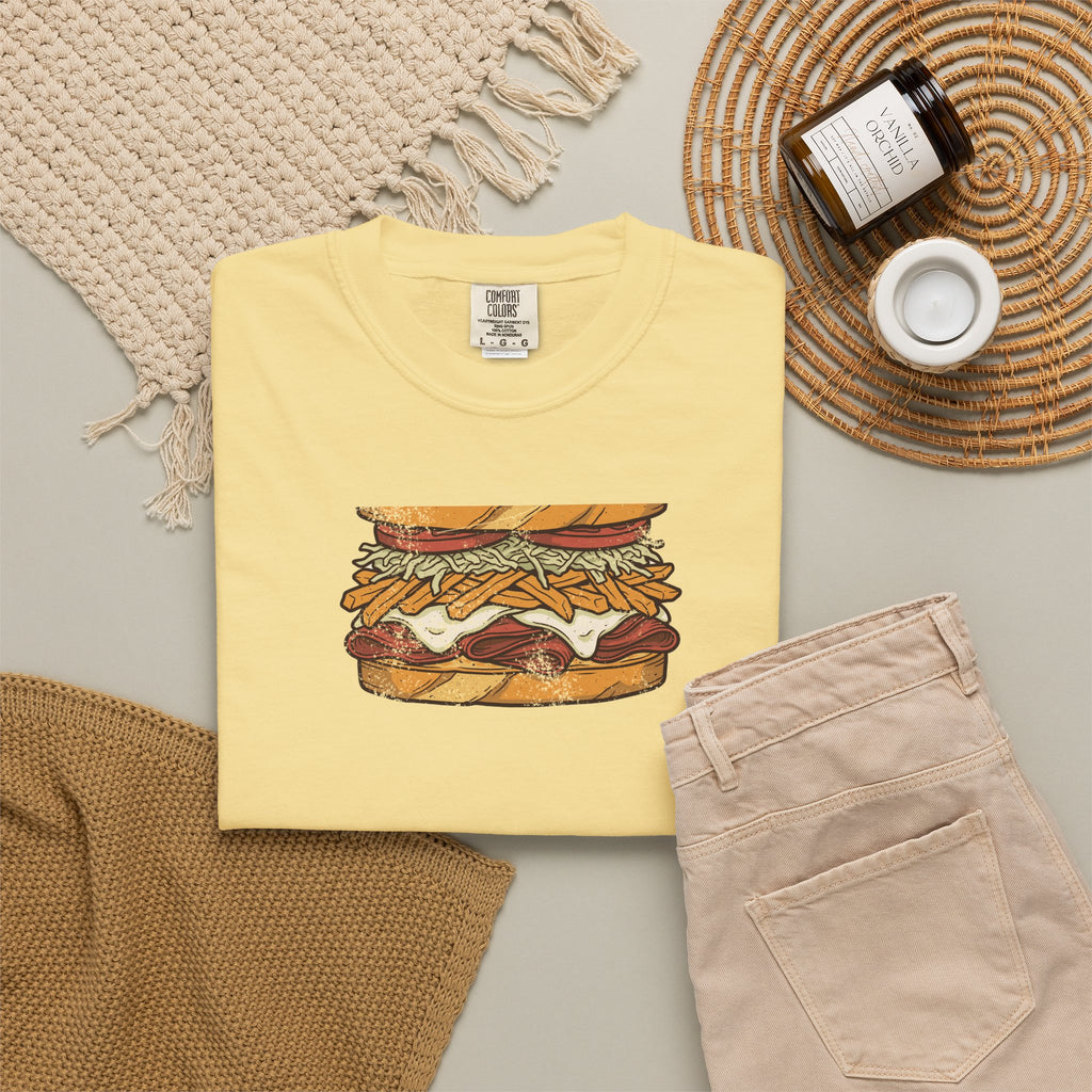 Pittsburgh Fries and Slaw Sandwich Food Illustration T-Shirt