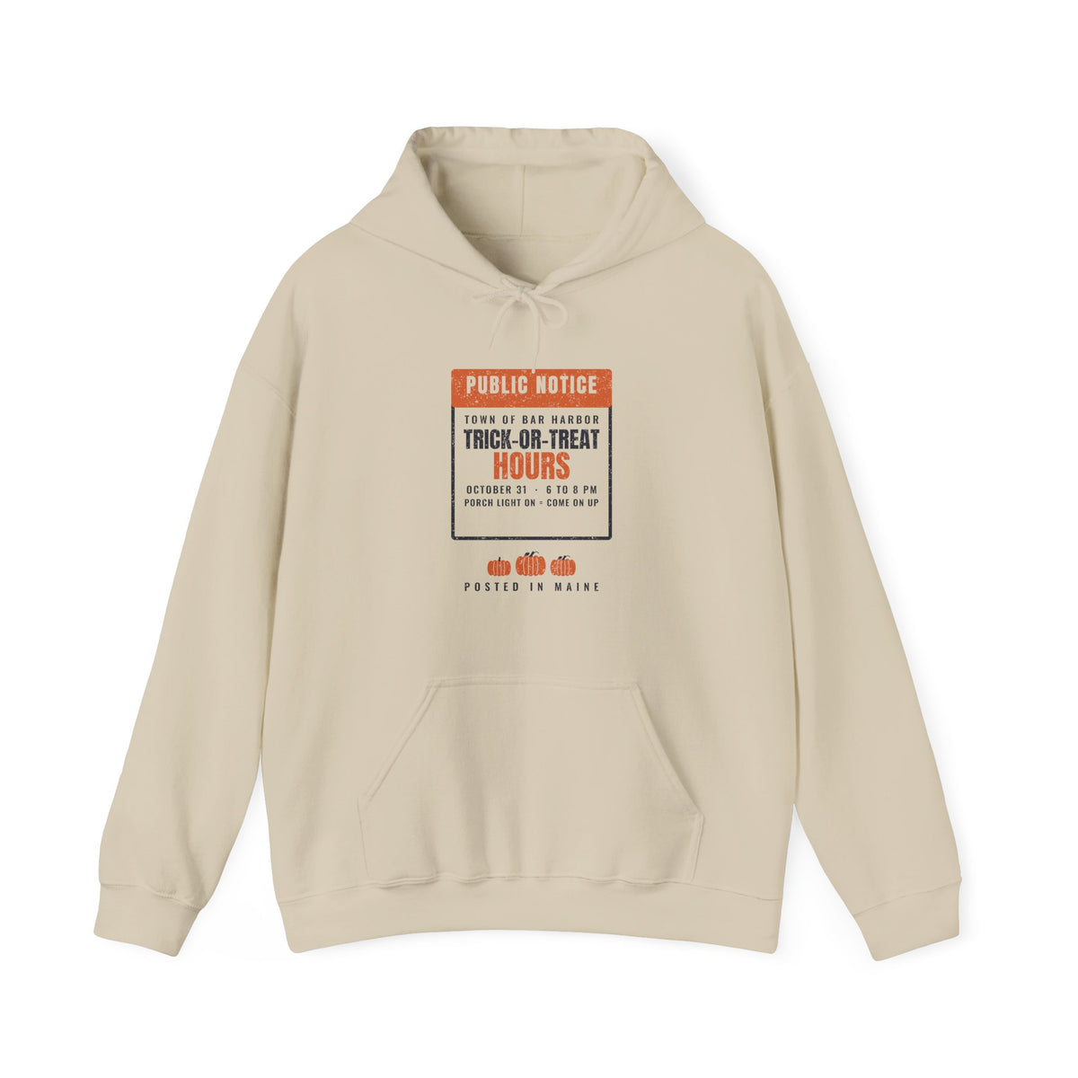 Bar Harbor Maine Trick-or-Treat Hours Notice Hoodie
