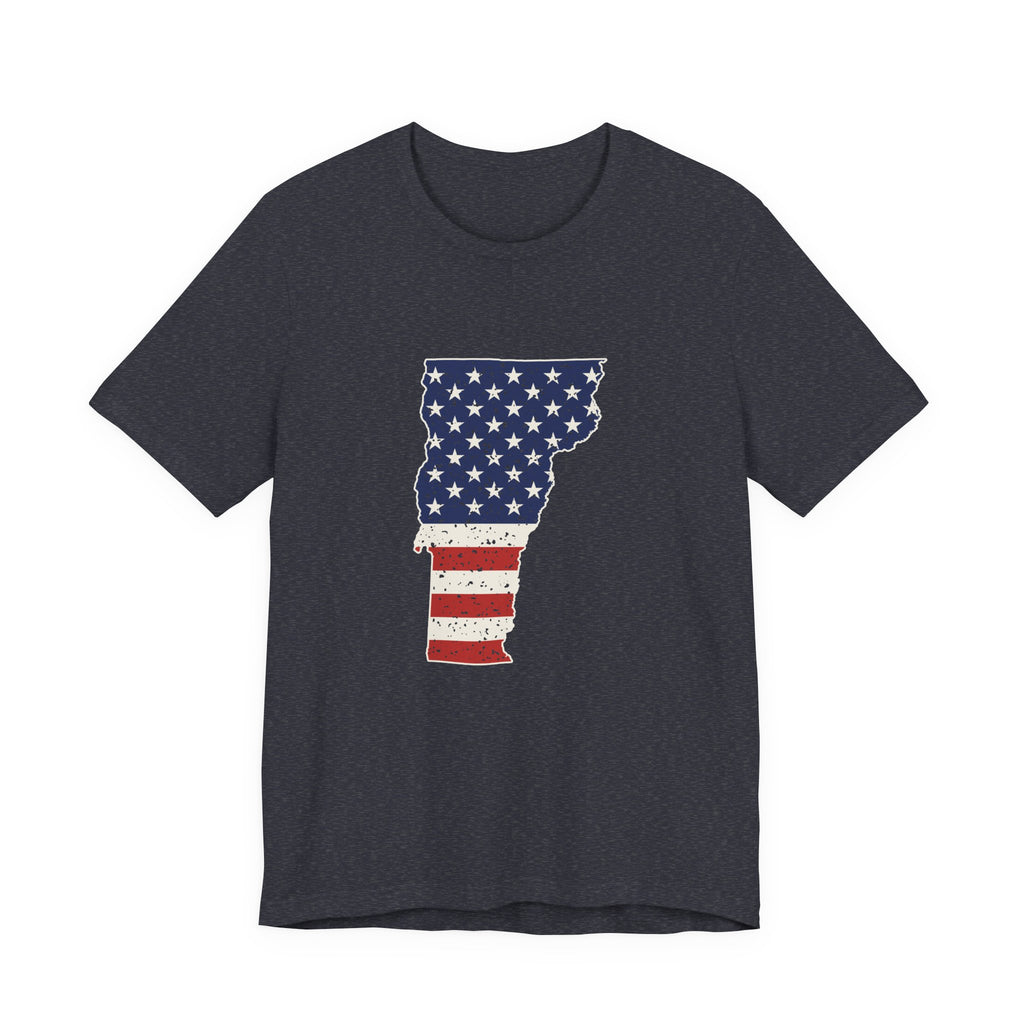 Vermont American Flag Map T-Shirt