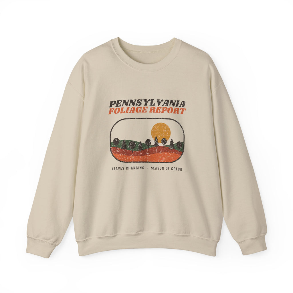 Pennsylvania Foliage Report Retro Landscape Crewneck Sweatshirt