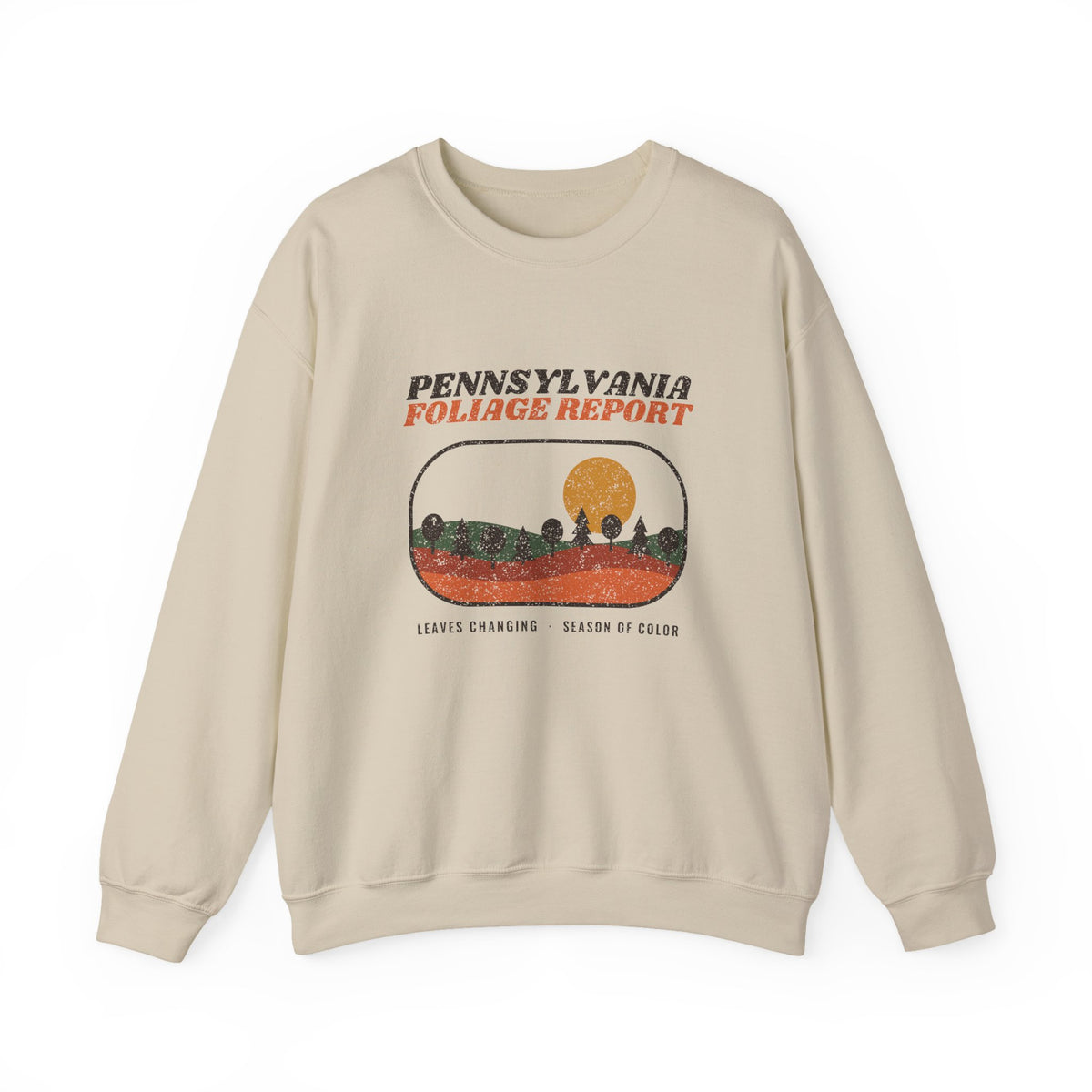 Pennsylvania Foliage Report Retro Landscape Crewneck Sweatshirt