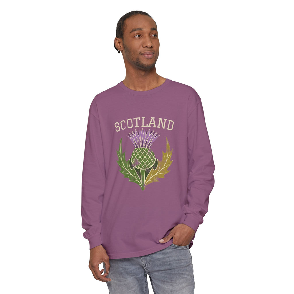 Scotland Thistle Vintage Emblem Long Sleeve Tee