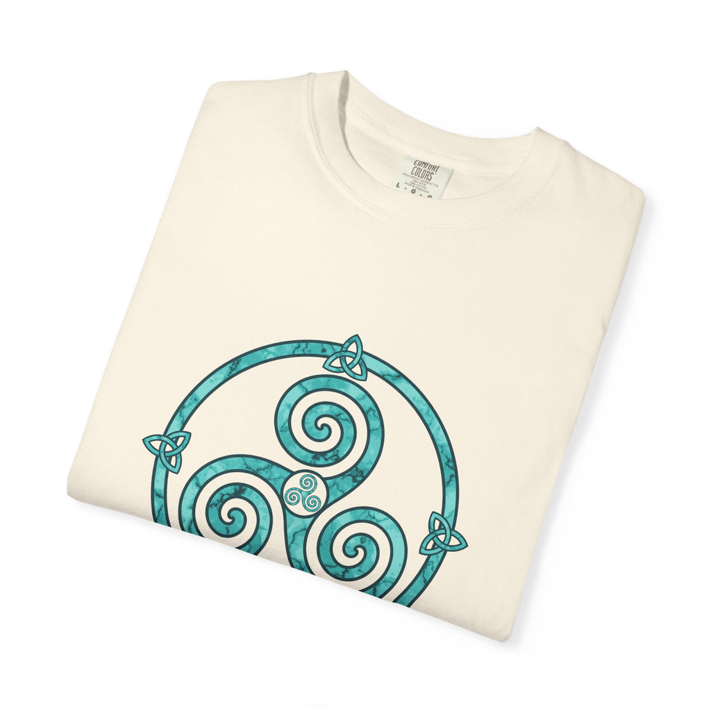 Celtic Triskele Spiral Trinity Knot Turquoise T-Shirt