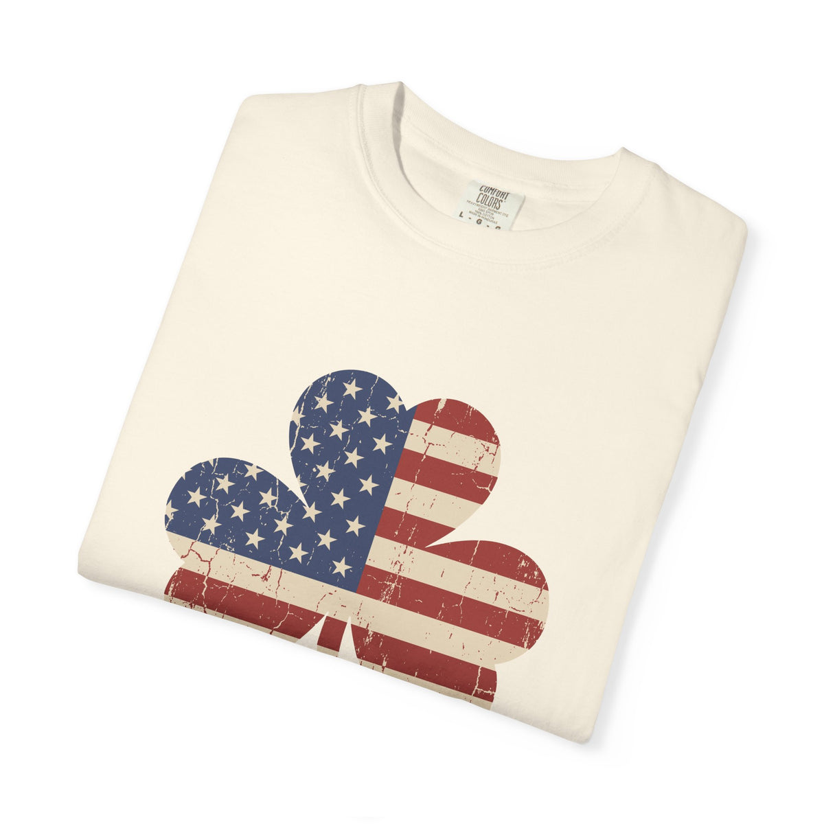 Irish American Flag Shamrock Distressed Vintage T-Shirt